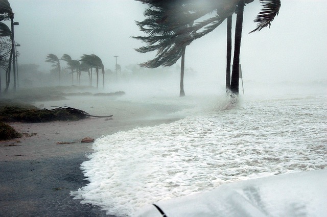 Storm surge during hurricane in Key West, FL